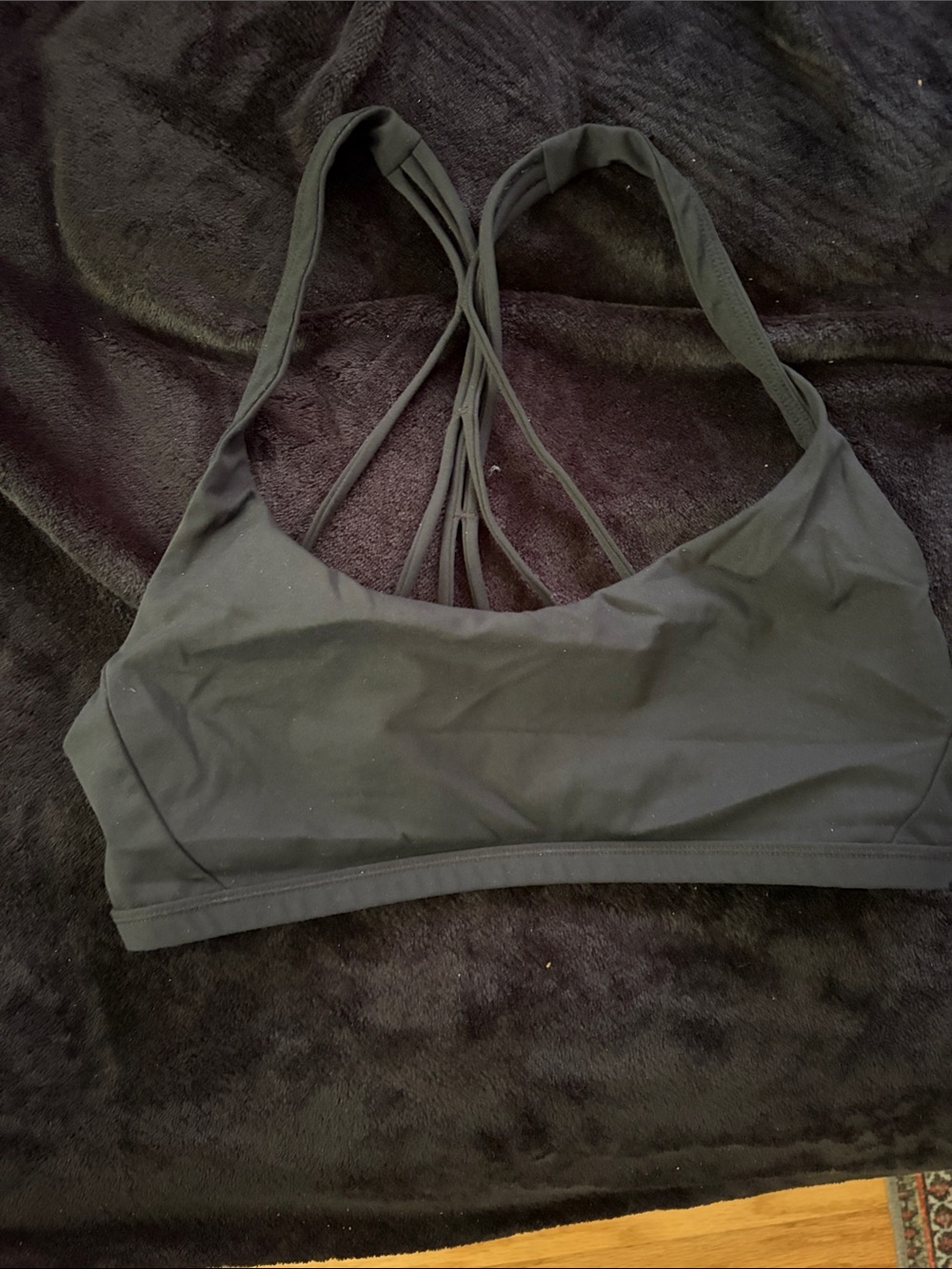 CRZ Yoga Strappy Black Women's Bralette - Smooth Support